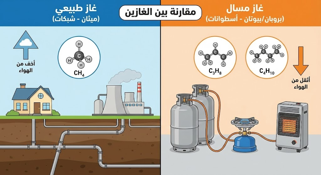 الميثان والبروبان: ما الفرق بين غاز الأسطوانات المنزلي وغاز الأنابيب؟