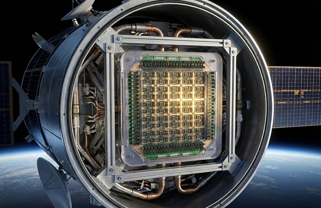 صورة توضيحية لحاسوب دوجو العملاق الخاص بتسلا