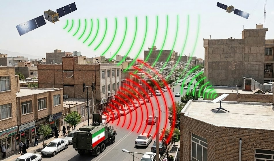 صورة توضيحية لتشويش إلكتروني على شبكة ستارلينك الفضائية